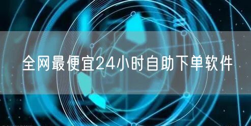 全网最便宜24小时自助下单软件