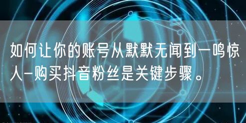 如何让你的账号从默默无闻到一鸣惊人-购买