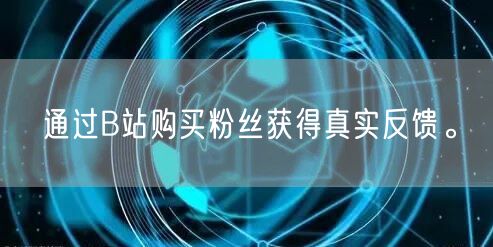 通过B站购买粉丝获得真实反馈。